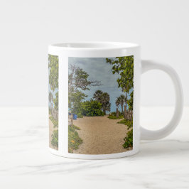 Caneca De Café Grande Dias de Praia, Nublado, Bem-vindo à Praia 