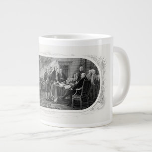 Caneca De Café Grande Dinheiro de Gravura da Declaração de Independência