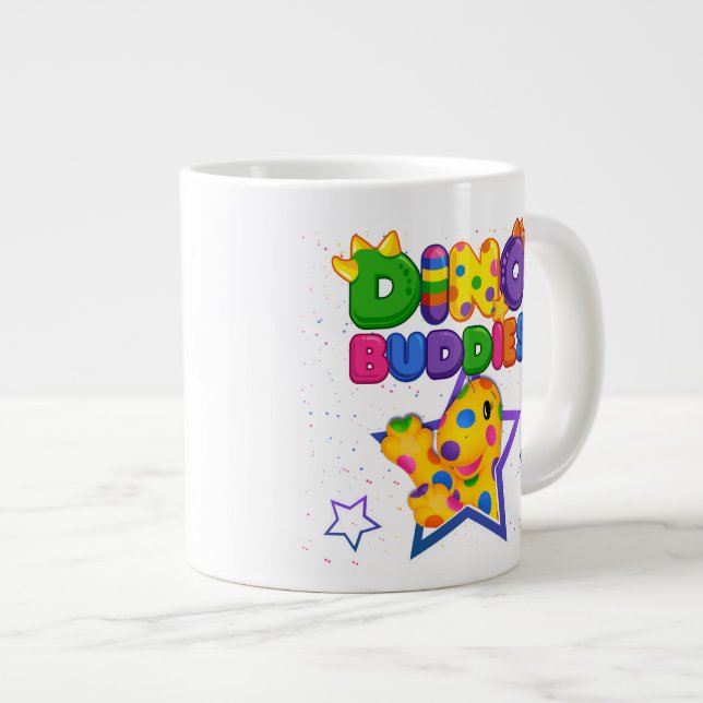 Caneca De Café Grande Dino-Buddies™ Mug - Rollo w/Star Scene (Frente Esquerda)