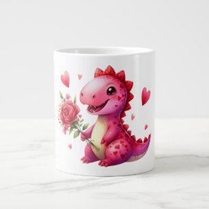 Caneca De Café Grande Dinossauro Dia de os namorados bonito