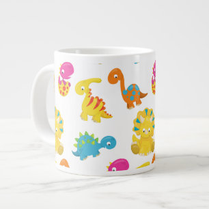 Caneca De Café Grande Dinossauros Bons, Padrão De Dinossauros, Dino Bebê