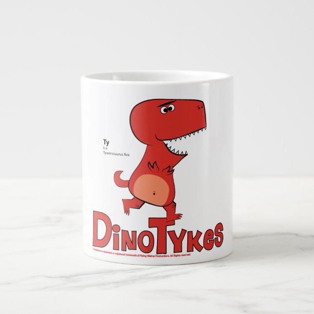 Caneca De Café Grande Dinotykes Ty é um Tiranossauro Rex (Frente)