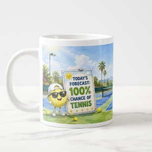 Caneca De Café Grande Dito engraçado de tênis para jogadores de tênis
