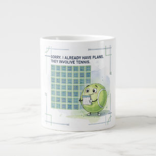 Caneca De Café Grande Dito engraçado de tênis para jogadores de tênis