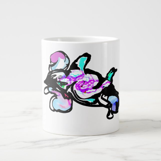 Caneca De Café Grande Diversão com onda de golfinho (Frente)