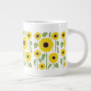 Caneca De Café Grande Diversão de Padrões de Girassol Lâmpada Gigante