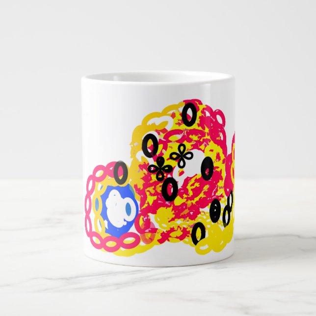 Caneca De Café Grande Diversão de polvo de verão (Frente)