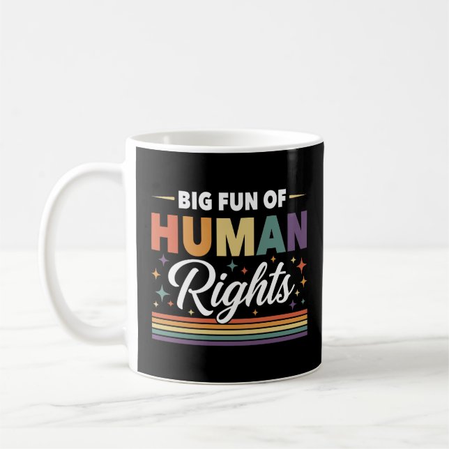 Caneca De Café Grande Diversão dos Direitos Humanos (Esquerda)