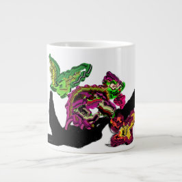 Caneca De Café Grande Divertimento de Chameleon da floresta chuvosa