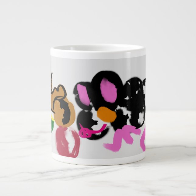 Caneca De Café Grande Divertimento no outono do mouse (Frente)