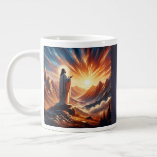 Caneca De Café Grande Divino Sunset: Inspiração de Oração do Senhor