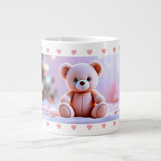 Caneca De Café Grande Doce Amor de Teddy  (Frente)