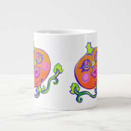 Caneca De Café Grande Doce Coração Pumpkin Café Gigante de Decoração de 