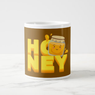 Caneca De Café Grande Doce design de texto de mel