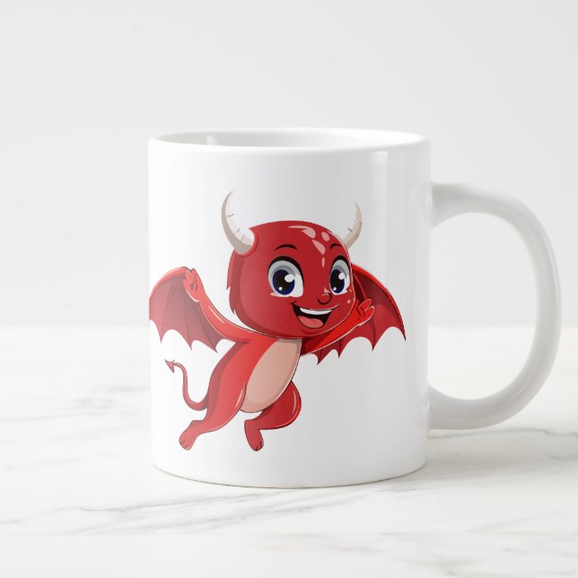 Caneca De Café Grande Doce diabo voador de desenho animado (Direita)