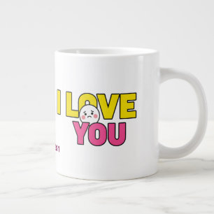 Caneca De Café Grande Doce Eu Te Amo Gráfico para Presentes e Roupas