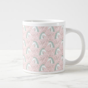 Caneca De Café Grande Doce Padrão de Unicórnio Floral