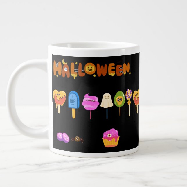 Caneca De Café Grande doces de halloween (Esquerda)