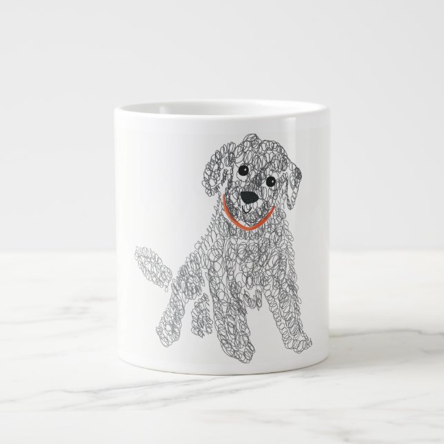Caneca De Café Grande Dodle, Dog, Labradoodle, Goldendoodle, Dog Mãe (Frente)