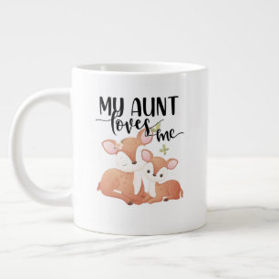 Caneca De Café Grande Doe and Fawn Minha Tia me ama