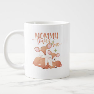 Caneca De Café Grande Doe Deer and Fawn Mamãe me ama