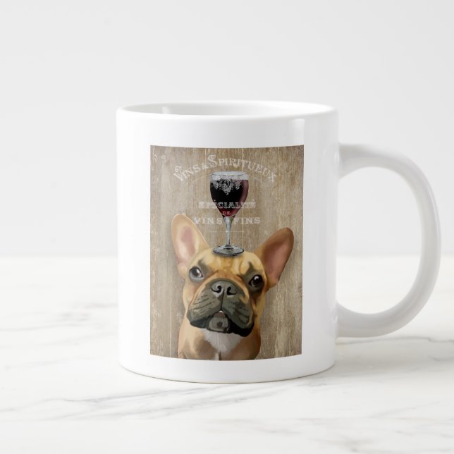 Caneca De Café Grande Dog Au Vin, Buldogue Francês (Direita)