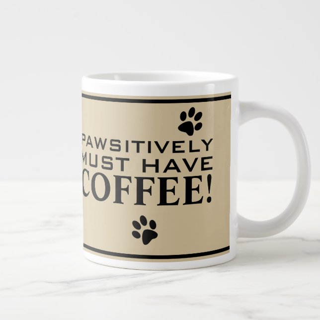 Caneca De Café Grande Dog Paw Print Typografia Café Lover's Specialty (Direita)