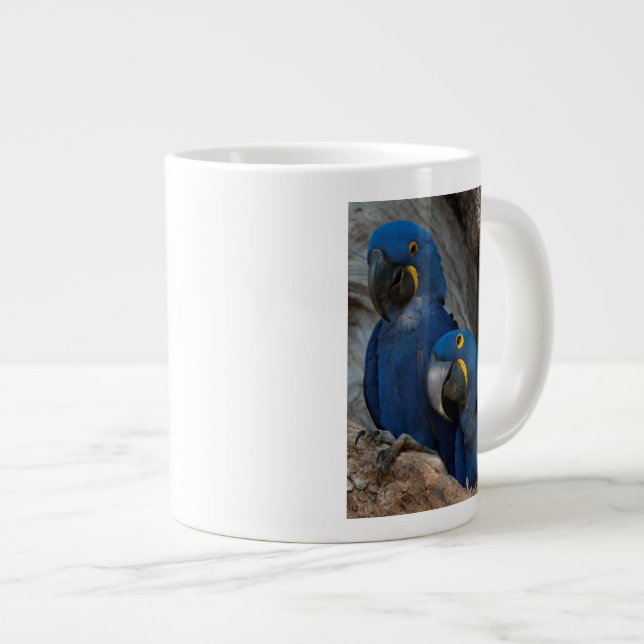 Caneca De Café Grande Dois Araras-Azuis, Brasil (Frente Esquerda)