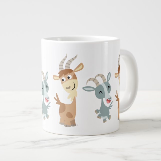 Caneca De Café Grande Dois Bons Cartoons Felizes Capturam Jumbo Mug (Frente Esquerda)