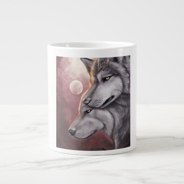 Caneca De Café Grande Dois lobos (Frente)