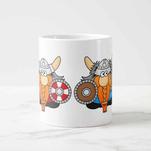 Caneca De Café Grande Dois Pequenos Vikings (Frente)