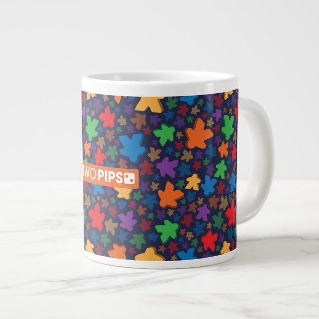 Caneca De Café Grande Dois Pips: Impressão Jumbo Mug (Frente Esquerda)
