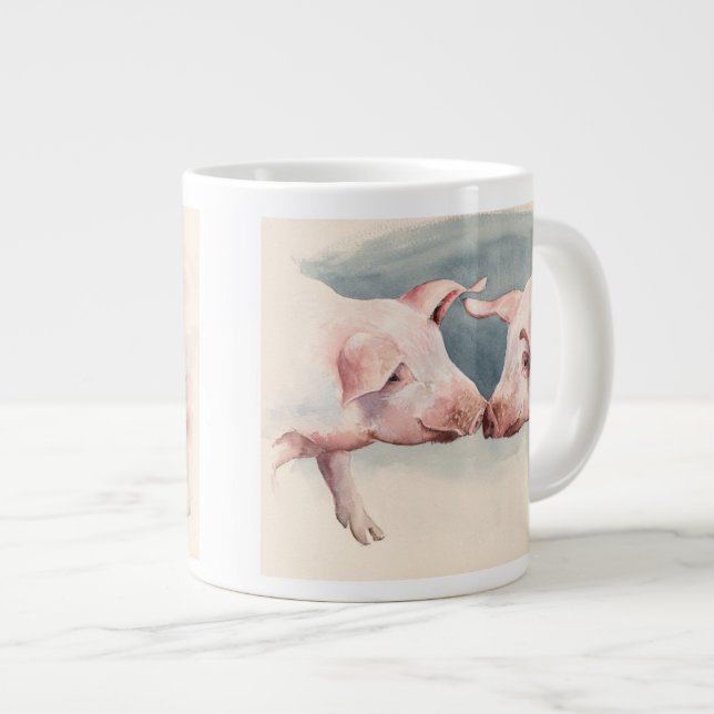 Caneca De Café Grande Dois pouco Piggies 2012 (Frente Esquerda)