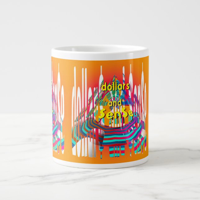 Caneca De Café Grande Dólar Arco-íris$ E $en$e  (Frente)