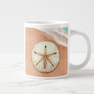 Caneca De Café Grande Dólar de areia de aquarela na praia