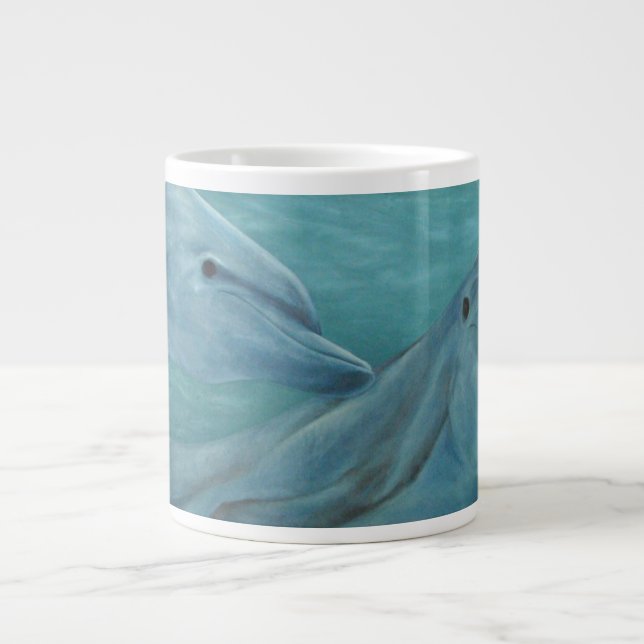 Caneca De Café Grande Dolphin Smiles (Frente)