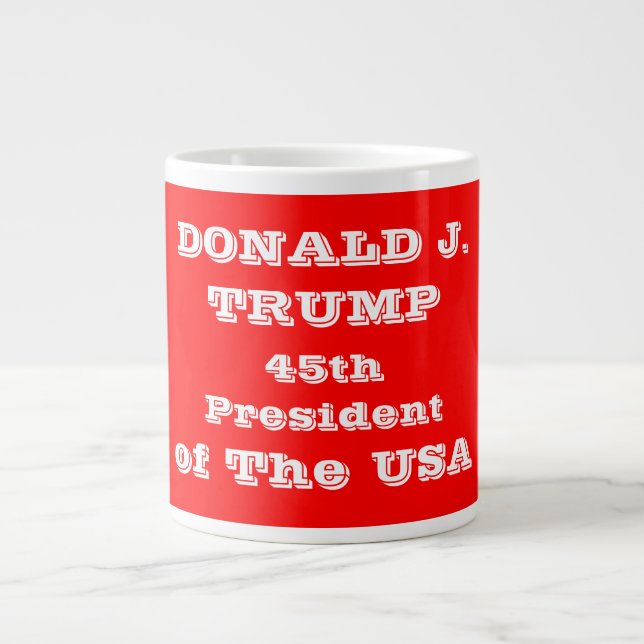 Caneca De Café Grande Donald J. Trump 45º Presidente dos EUA (Frente)
