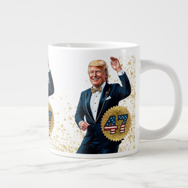 Caneca De Café Grande Donald Trump 2024 Vencedor Presidencial 47 (Direita)