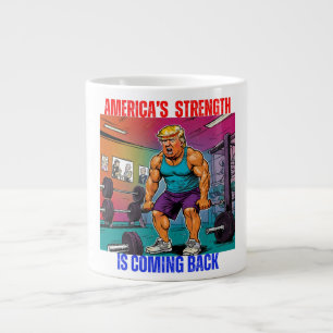 CANECA DE CAFÉ GRANDE DONALD TRUMP - A FORÇA DA AMÉRICA VOLTA