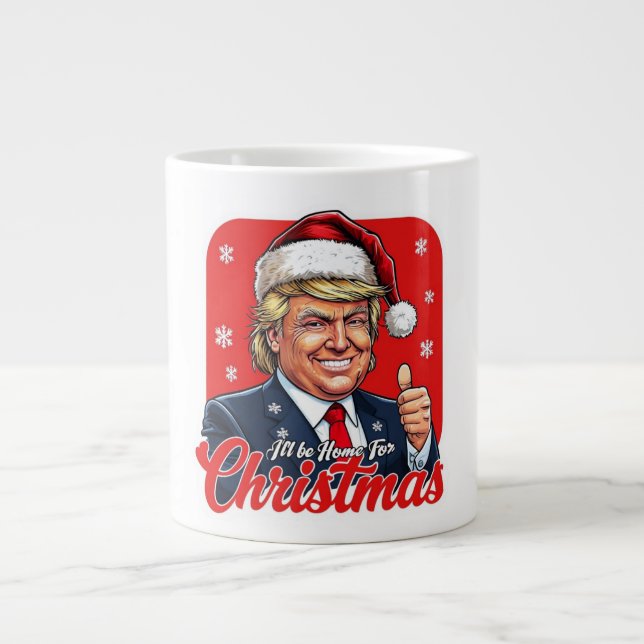 Caneca De Café Grande Donald Trump Natal Papai Noel Art (Frente)