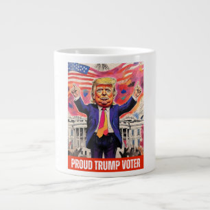 CANECA DE CAFÉ GRANDE DONALD TRUMP - VOTO DE LUTA ORGULHOSA