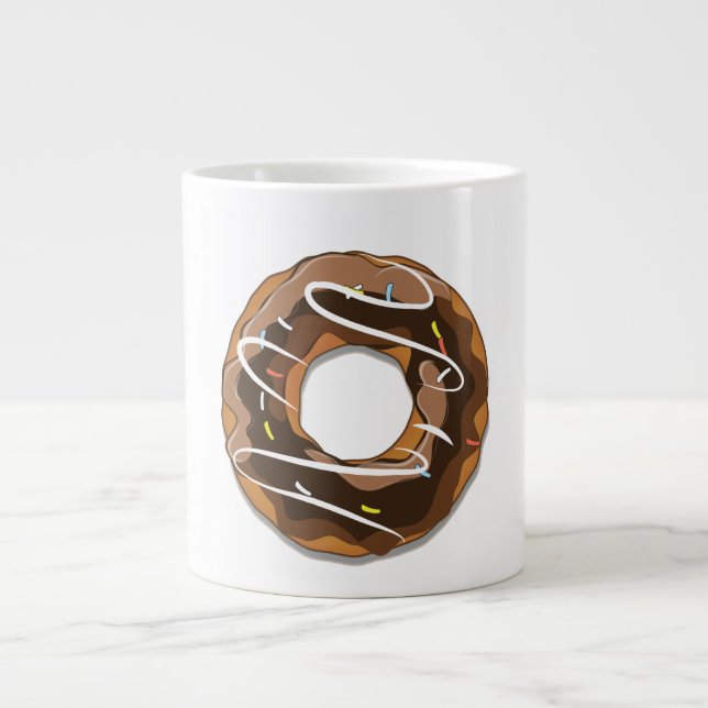Caneca De Café Grande Donuts com cobertura de chocolate (Frente)