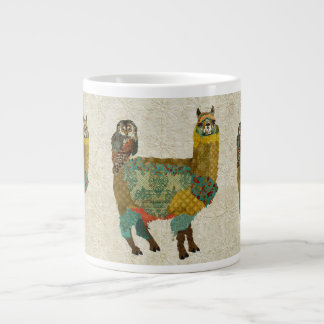 Caneca De Café Grande Dourado Alpaca & Teal Owl Mug