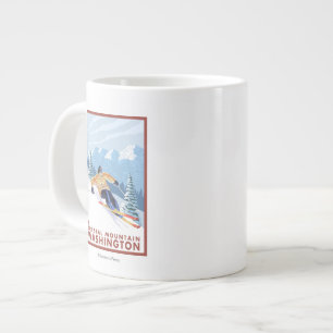 Caneca De Café Grande Downhill Snow Skier - Crystal Mountain, WA