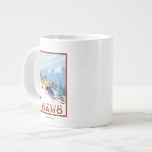 Caneca De Café Grande Downhill Snow Skier - Sun Valley, Idaho