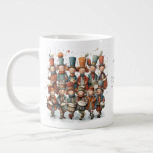 Caneca De Café Grande Doze bateristas caprichosos 12 dias de Natal