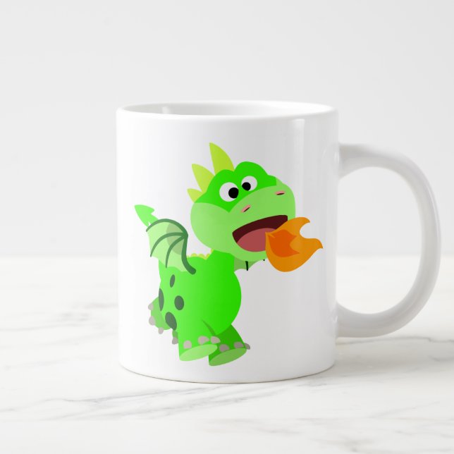 Caneca De Café Grande Dragão Bebê de Cartoon Cachorro (Direita)