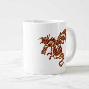 Caneca De Café Grande Dragão Flaming