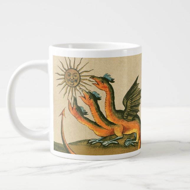 Caneca De Café Grande Dragão Mágico de Três Cabeças (Esquerda)