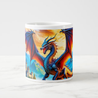 Caneca De Café Grande Dragão sobre a vila - Mug de café
